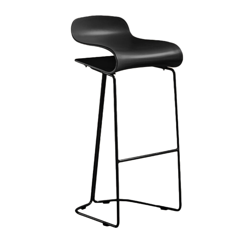Scandinavian Restaurant Footrest Stool Matte Finish Plastic Bar Stool