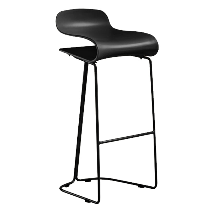 Scandinavian Restaurant Footrest Stool Matte Finish Plastic Bar Stool