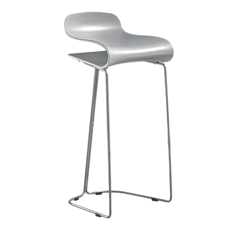 Scandinavian Restaurant Footrest Stool Matte Finish Plastic Bar Stool