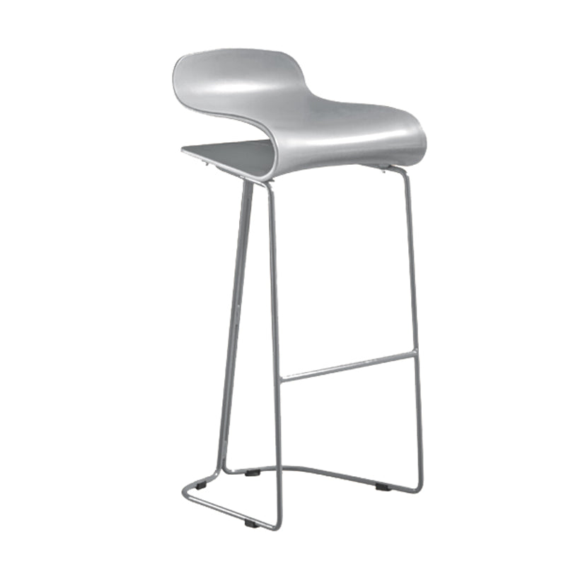 Scandinavian Restaurant Footrest Stool Matte Finish Plastic Bar Stool