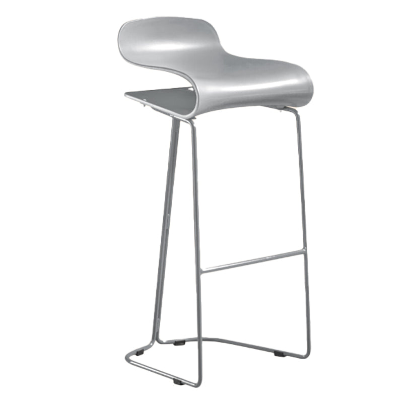 Scandinavian Restaurant Footrest Stool Matte Finish Plastic Bar Stool
