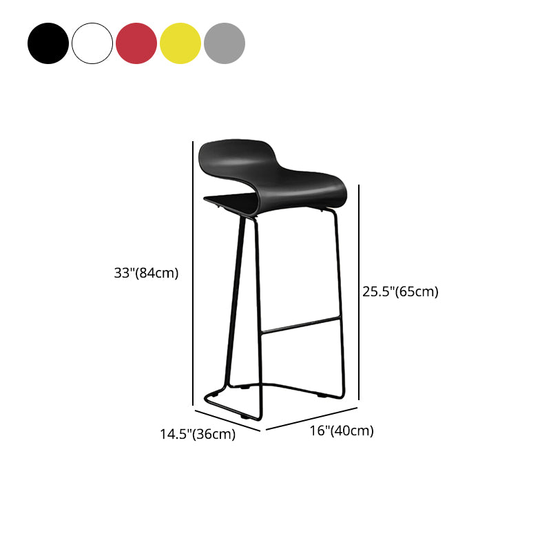 Scandinavian Restaurant Footrest Stool Matte Finish Plastic Bar Stool