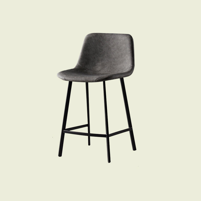 Scandinavian Footrest Living Room Stool Matte Finish PU Leather Barstool