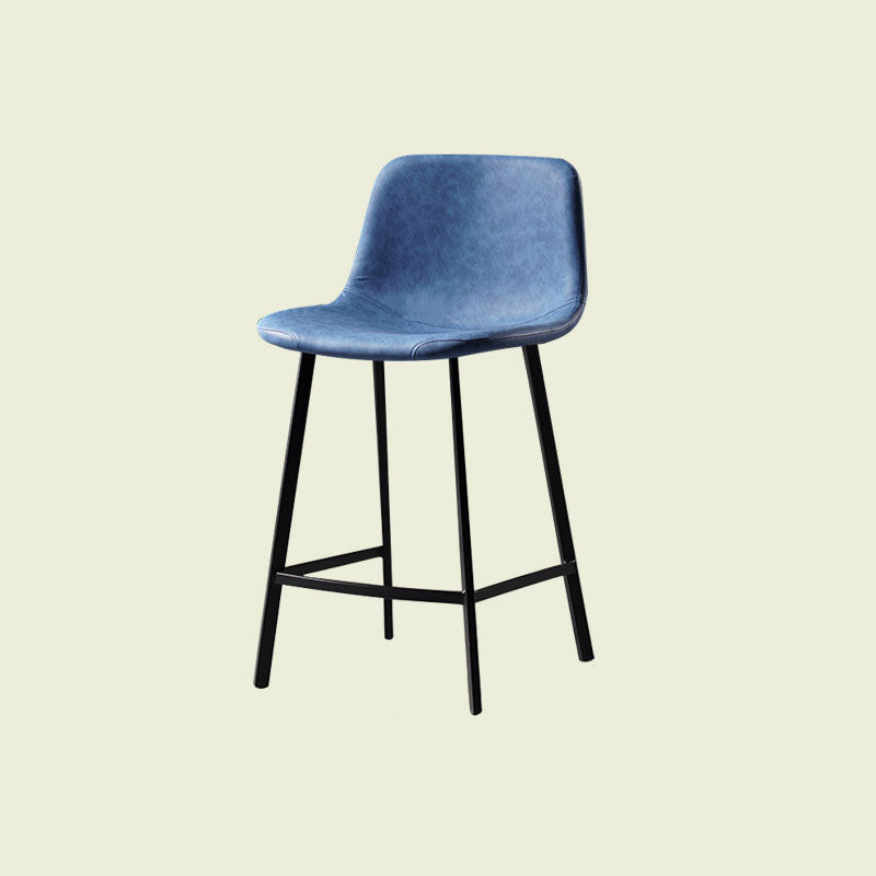 Scandinavian Footrest Living Room Stool Matte Finish PU Leather Barstool