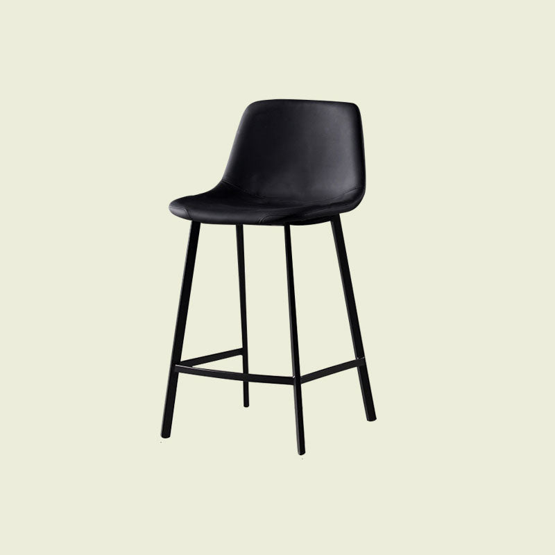 Scandinavian Footrest Living Room Stool Matte Finish PU Leather Barstool