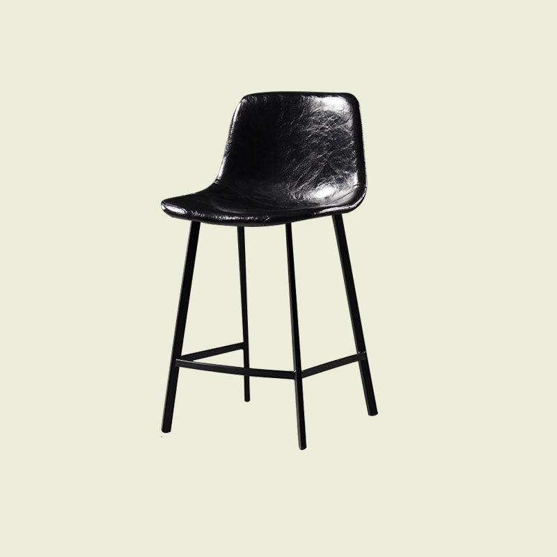 Scandinavian Footrest Living Room Stool Matte Finish PU Leather Barstool