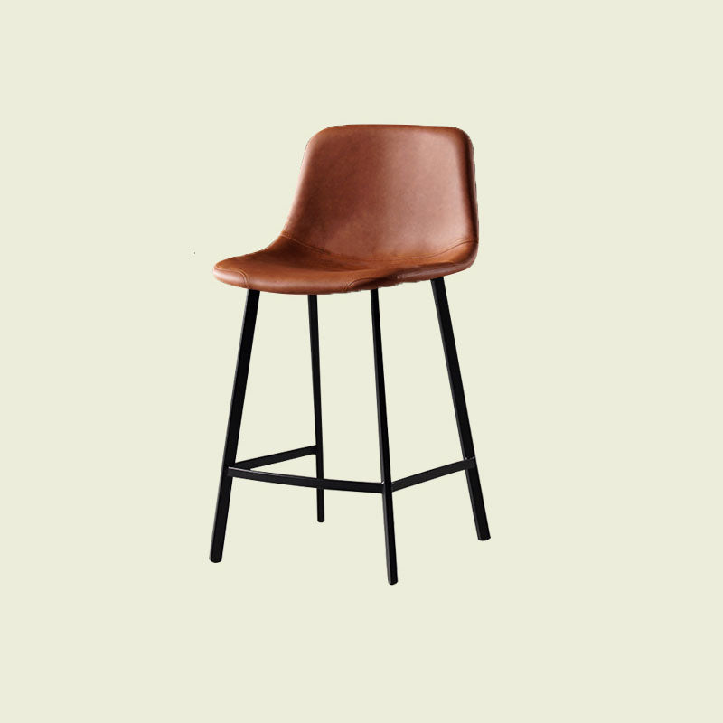 Scandinavian Footrest Living Room Stool Matte Finish PU Leather Barstool