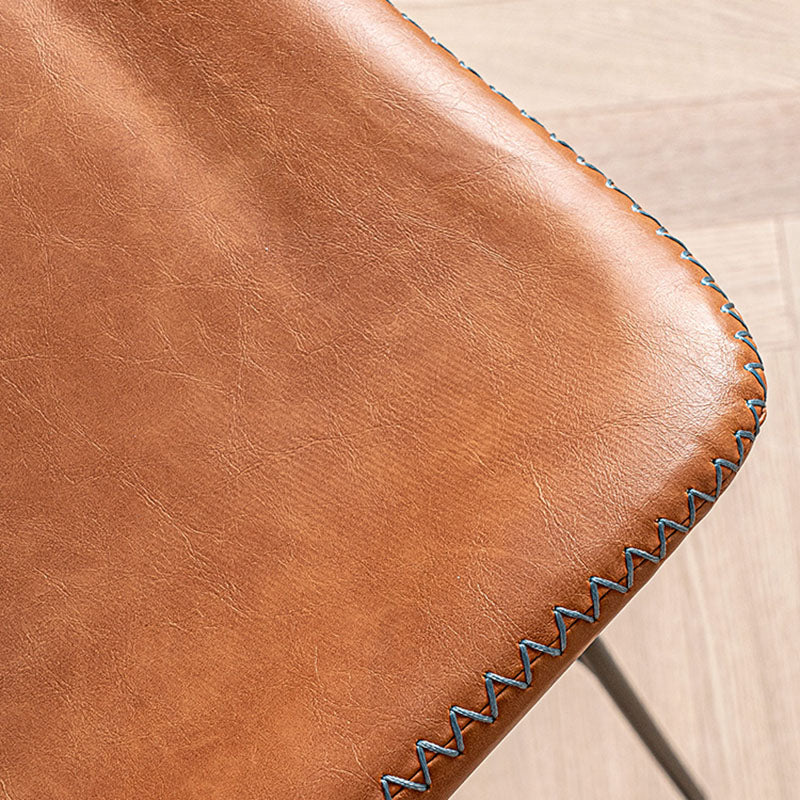 Scandinavian Footrest Living Room Stool Matte Finish PU Leather Barstool