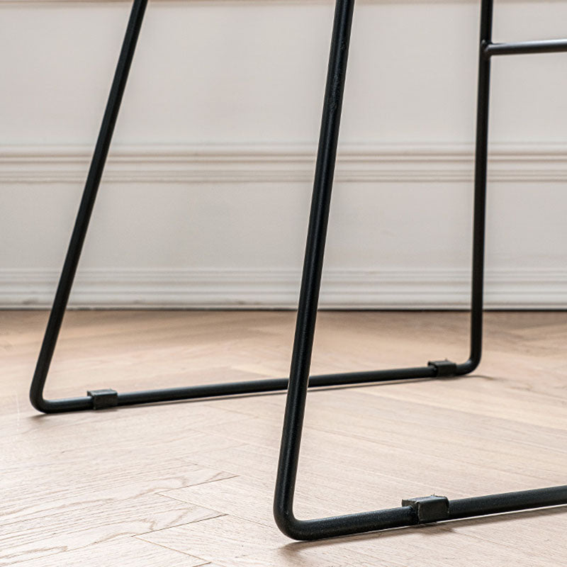 Scandinavian Footrest Living Room Stool Matte Finish PU Leather Barstool