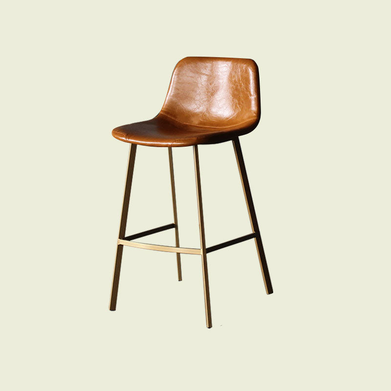 Scandinavian Footrest Living Room Stool Matte Finish PU Leather Barstool