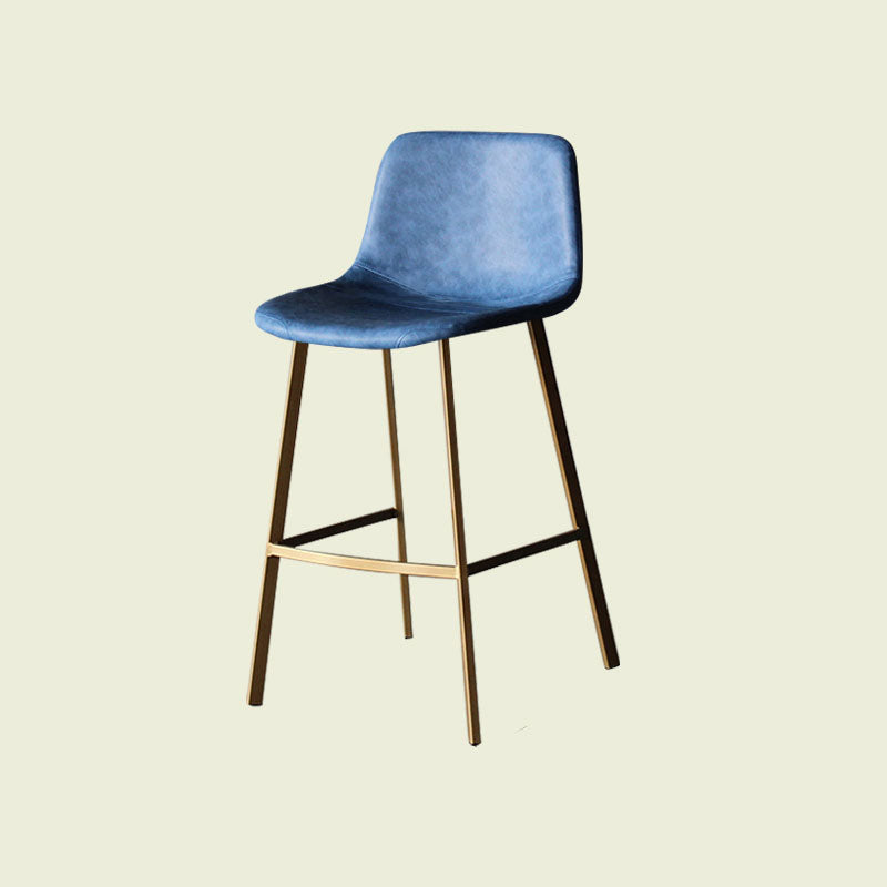 Scandinavian Footrest Living Room Stool Matte Finish PU Leather Barstool