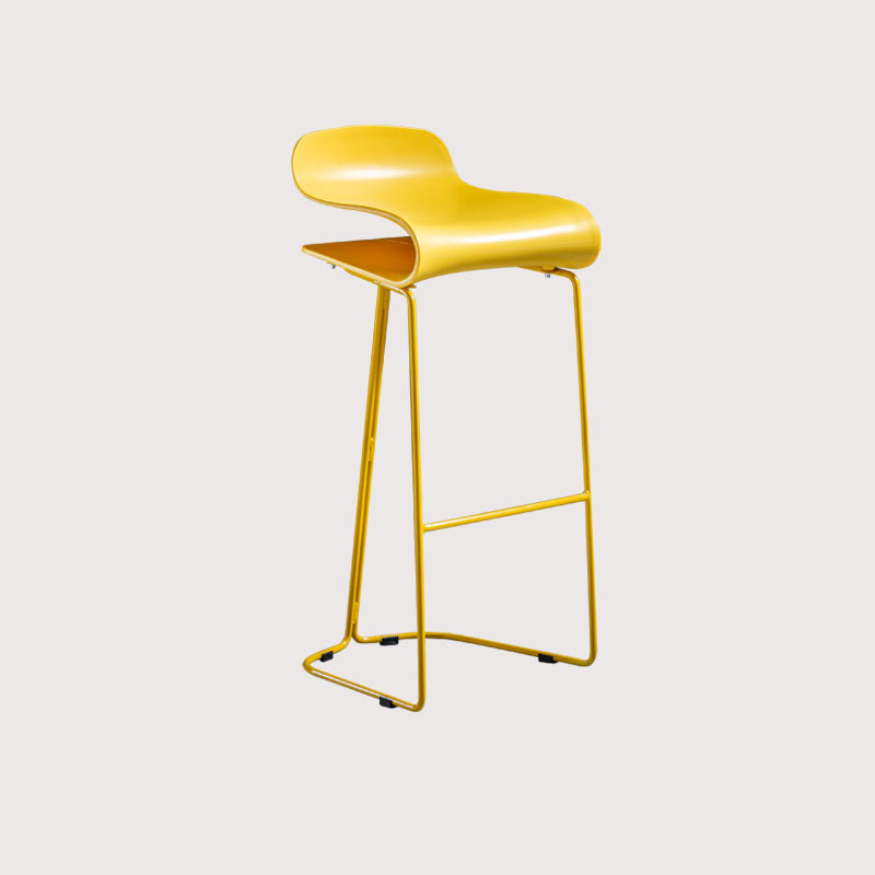 Modern Living Room Footrest Stool Matte Finish Plastic Barstool