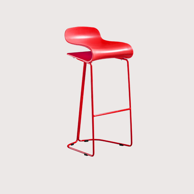 Modern Living Room Footrest Stool Matte Finish Plastic Barstool