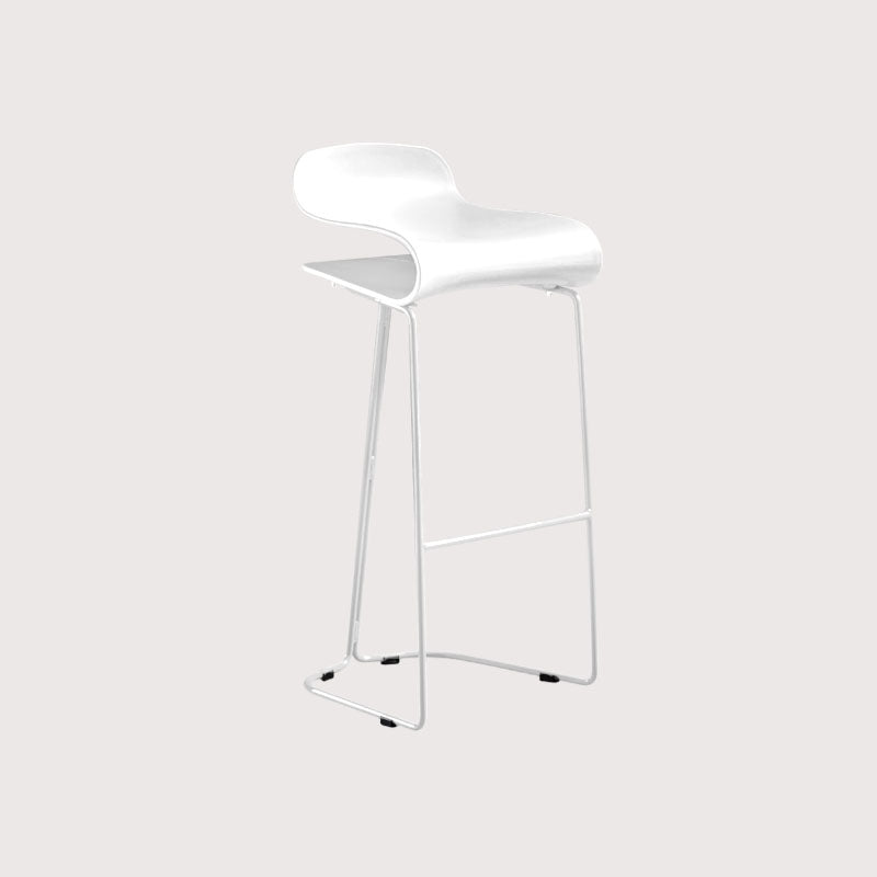 Modern Living Room Footrest Stool Matte Finish Plastic Barstool