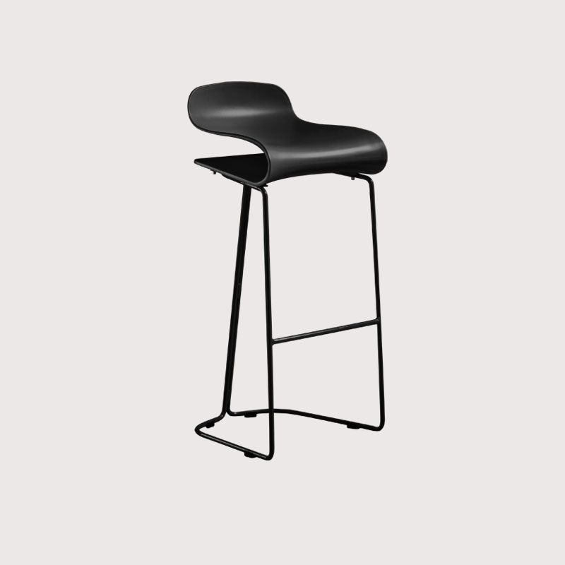 Modern Living Room Footrest Stool Matte Finish Plastic Barstool