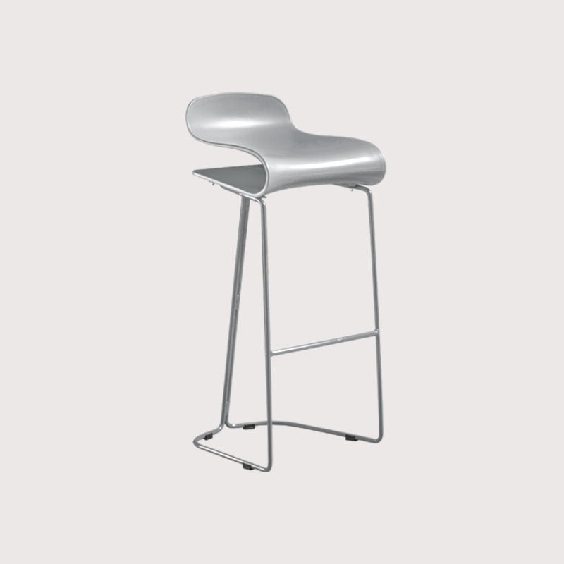 Modern Living Room Footrest Stool Matte Finish Plastic Barstool