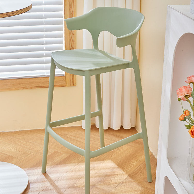 Scandinavian Matte Finish Plastic Barstool Armed Milk Tea Shop Stool
