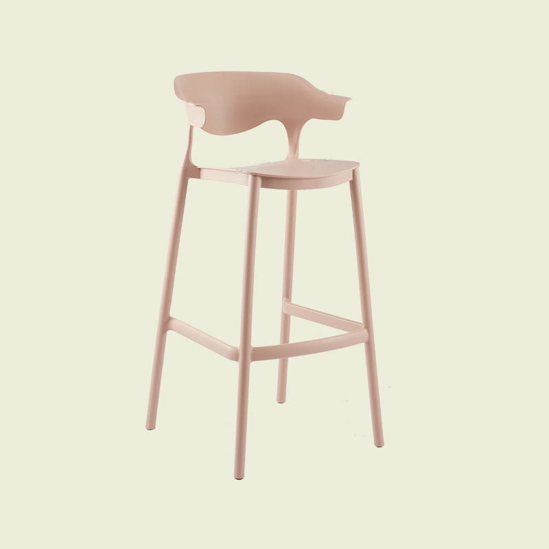 Scandinavian Matte Finish Plastic Barstool Armed Milk Tea Shop Stool
