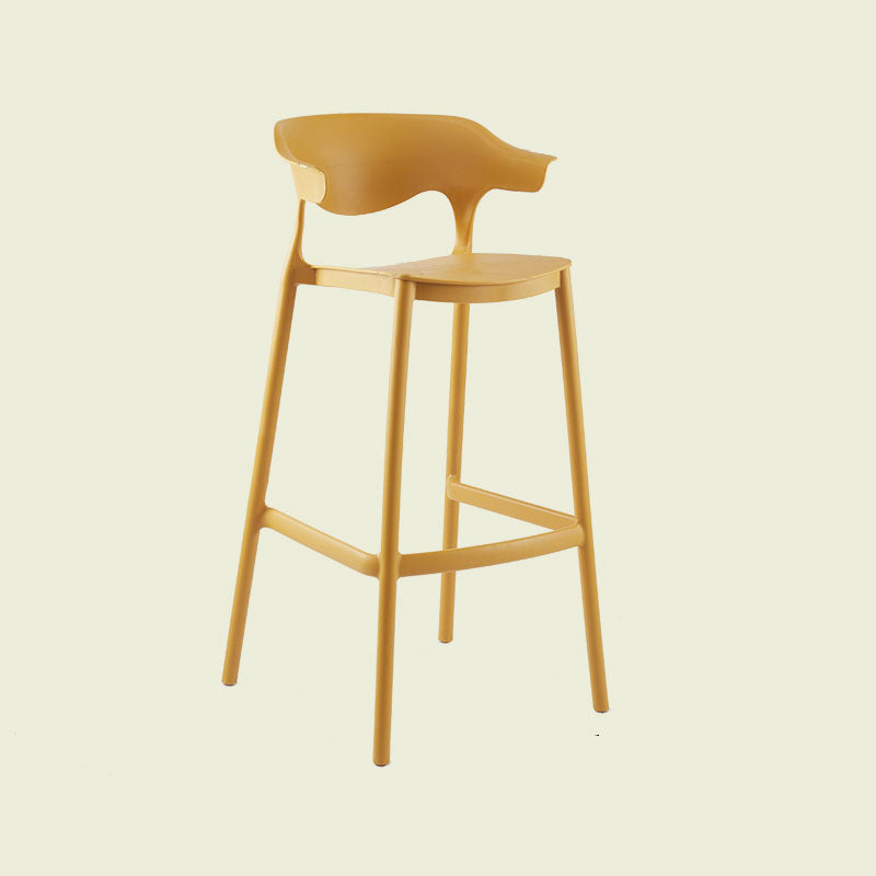 Scandinavian Matte Finish Plastic Barstool Armed Milk Tea Shop Stool