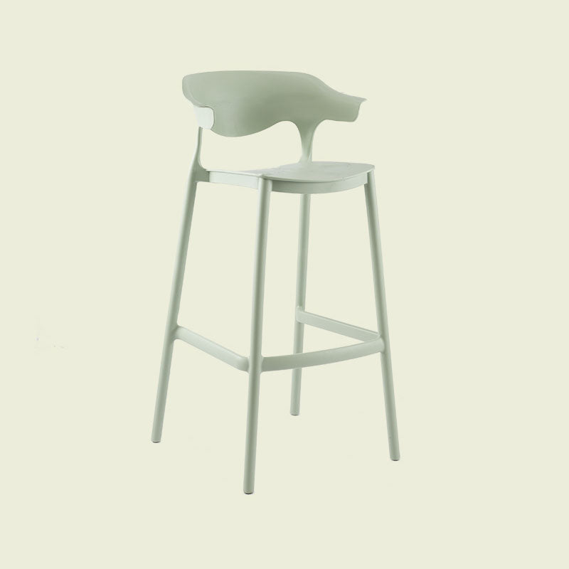 Scandinavian Matte Finish Plastic Barstool Armed Milk Tea Shop Stool
