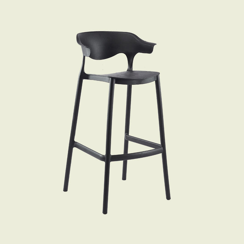 Scandinavian Matte Finish Plastic Barstool Armed Milk Tea Shop Stool