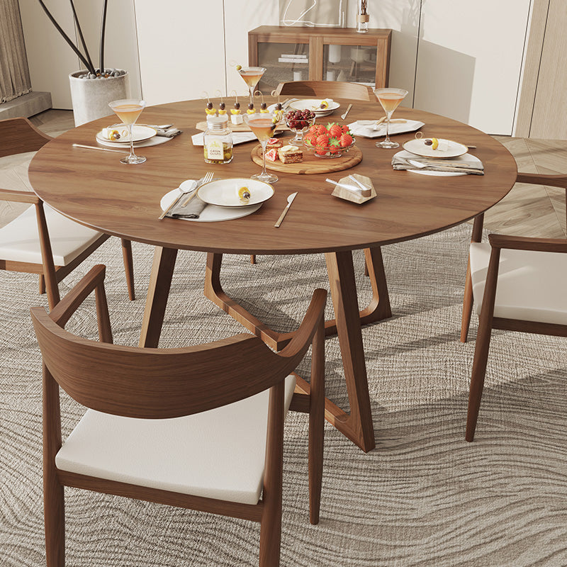 Modern 1/5/7 Pieces Dining Set Round Pine Wood Dining Table for Dining Room