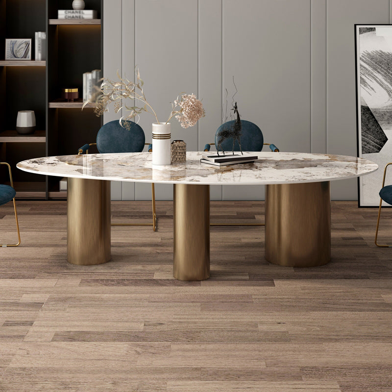 Glam 1/4/5 Pieces Dining Set Oval Sintered Stone Dining Table Set for Dining Areas