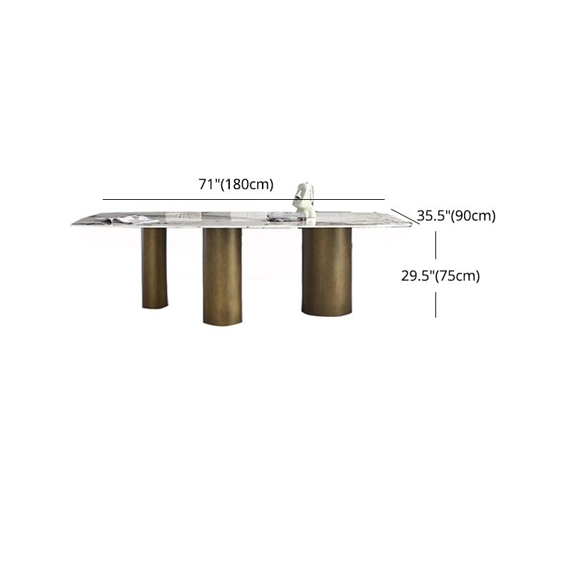 Glam 1/4/5 Pieces Dining Set Oval Sintered Stone Dining Table Set for Dining Areas