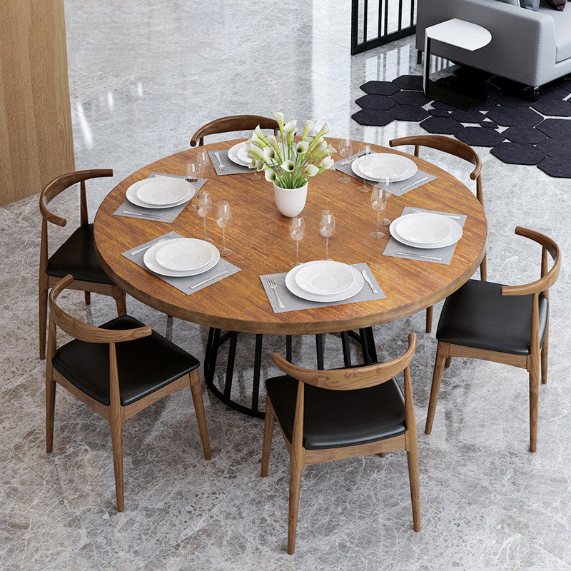 Modern 1/2/7 Pieces Dining Set Round Pine Wood Dining Table for Dining Room