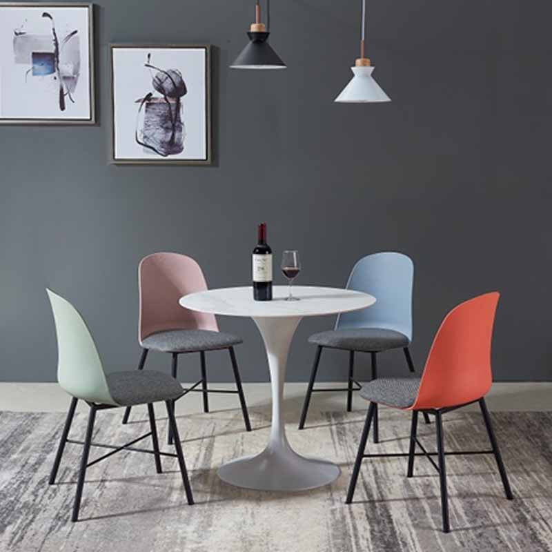 Modern Round Top Dinette Table Metal Base Dining Table for Restaurant