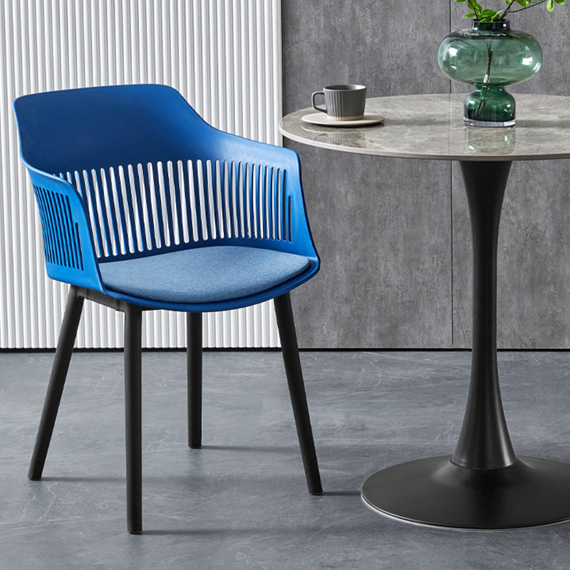Contemporary Stone Round Top Restaurant Table Metal Base Dining Table