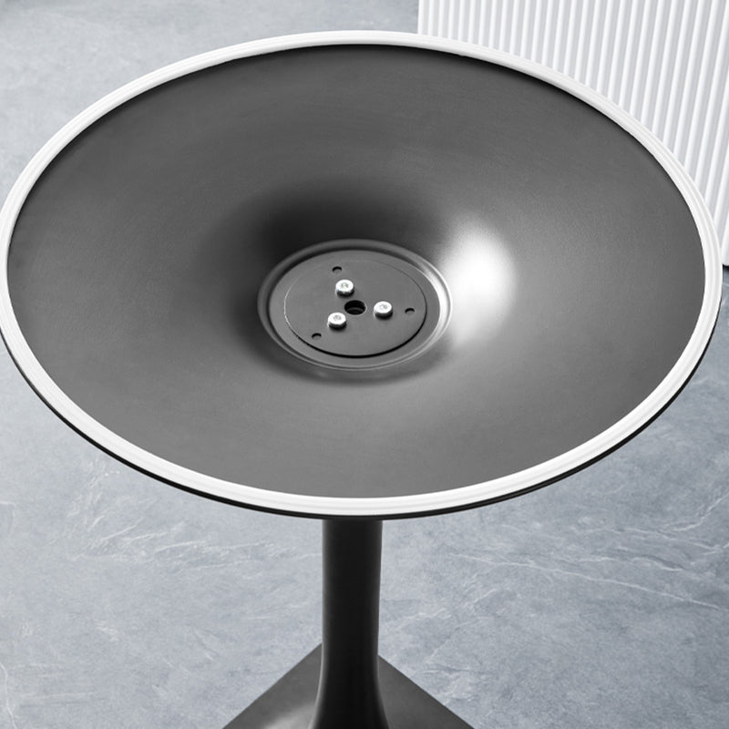 Contemporary Stone Round Top Restaurant Table Metal Base Dining Table