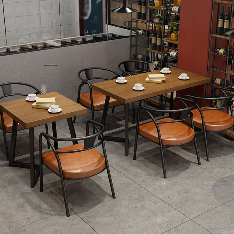 Industrial Wooden Dining Table Double Pedestal Dining Table for Restaurant