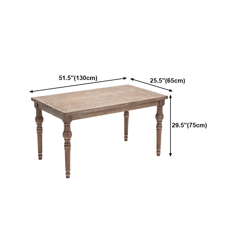 Medieval Modern Dining Table for Restaurant Rectangle Pine Wood Old Table with 4 Legs