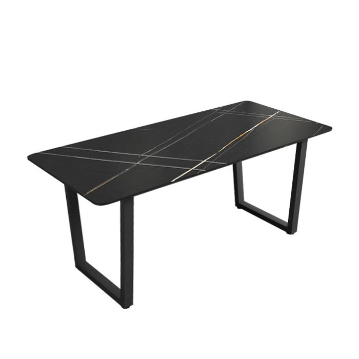 Industrial Style Stone Dining Table Sled Base Indoor Dining Room Collection
