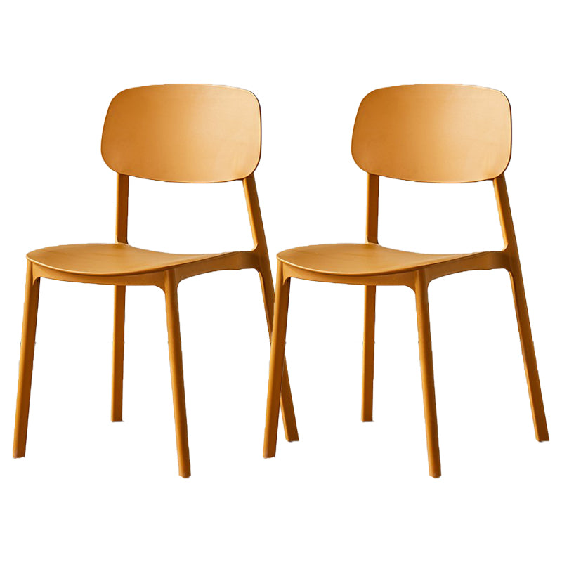 Scandinavian Plastic Patio Dining Side Chair Open Back Stacking Side Chair
