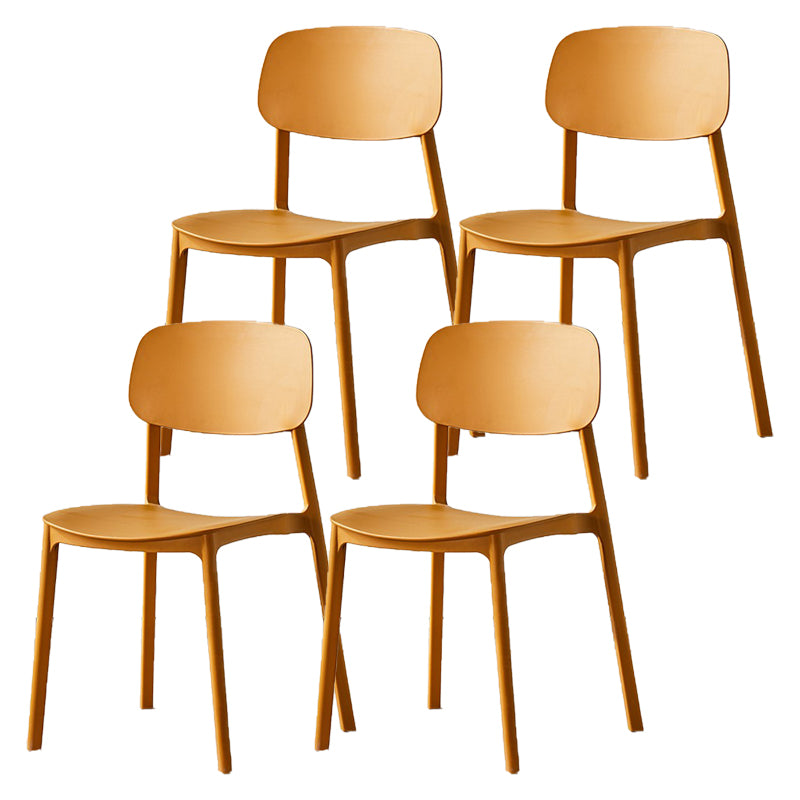 Scandinavian Plastic Patio Dining Side Chair Open Back Stacking Side Chair
