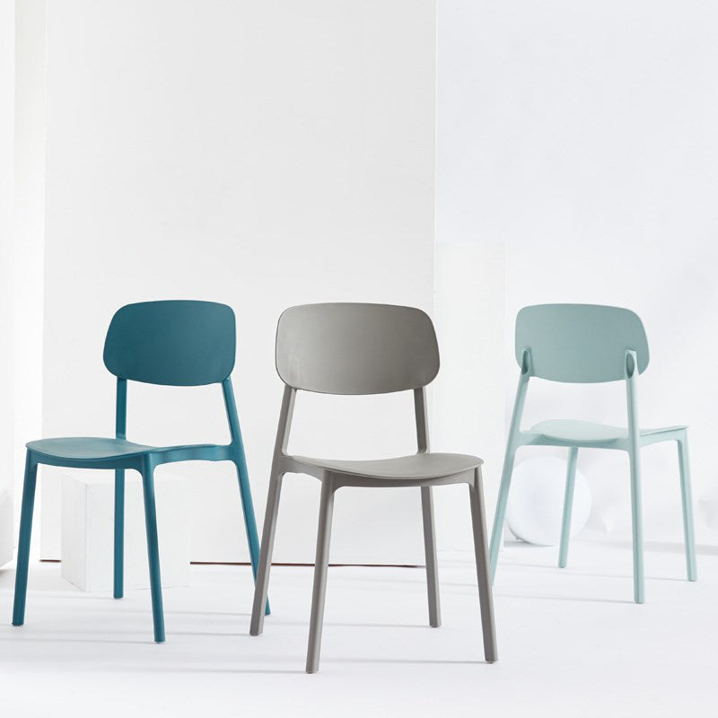 Scandinavian Plastic Patio Dining Side Chair Open Back Stacking Side Chair