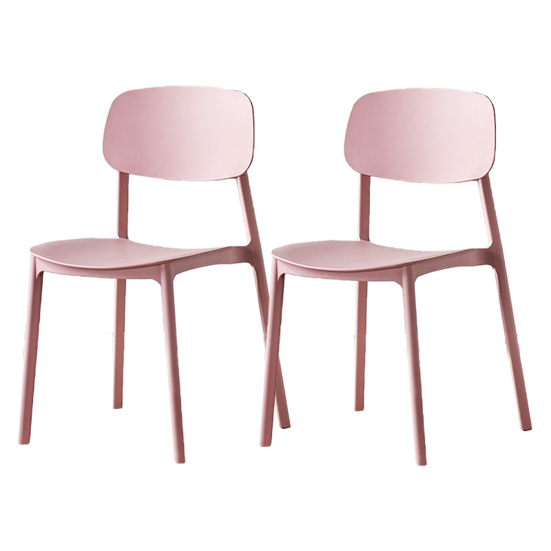 Scandinavian Plastic Patio Dining Side Chair Open Back Stacking Side Chair