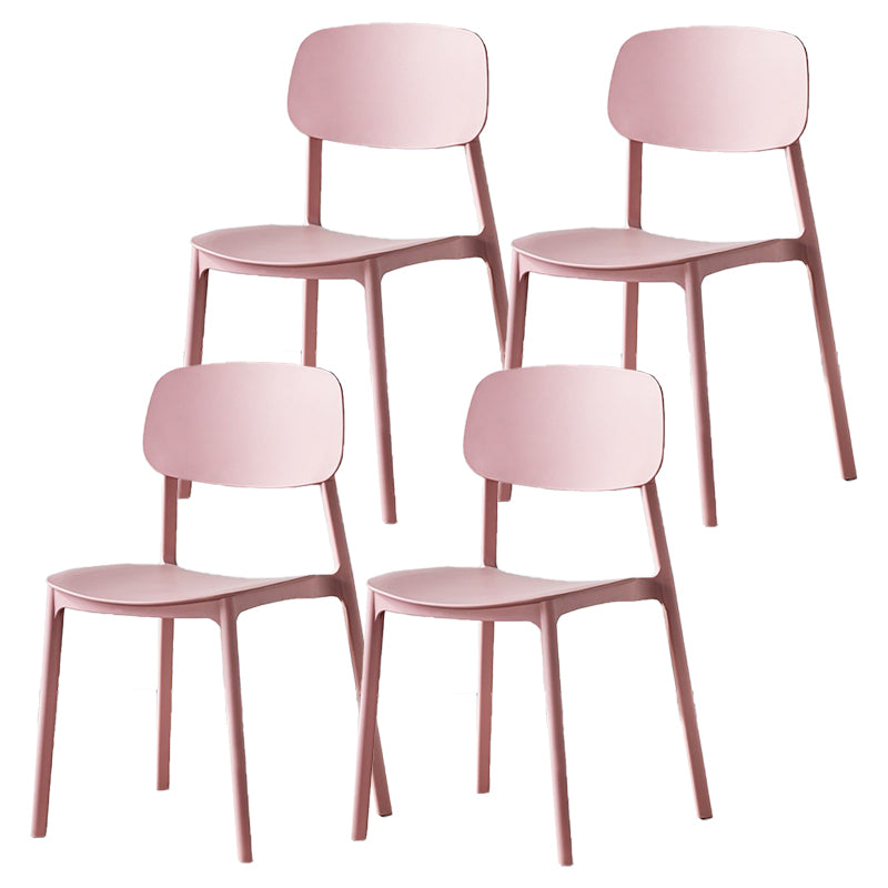 Scandinavian Plastic Patio Dining Side Chair Open Back Stacking Side Chair