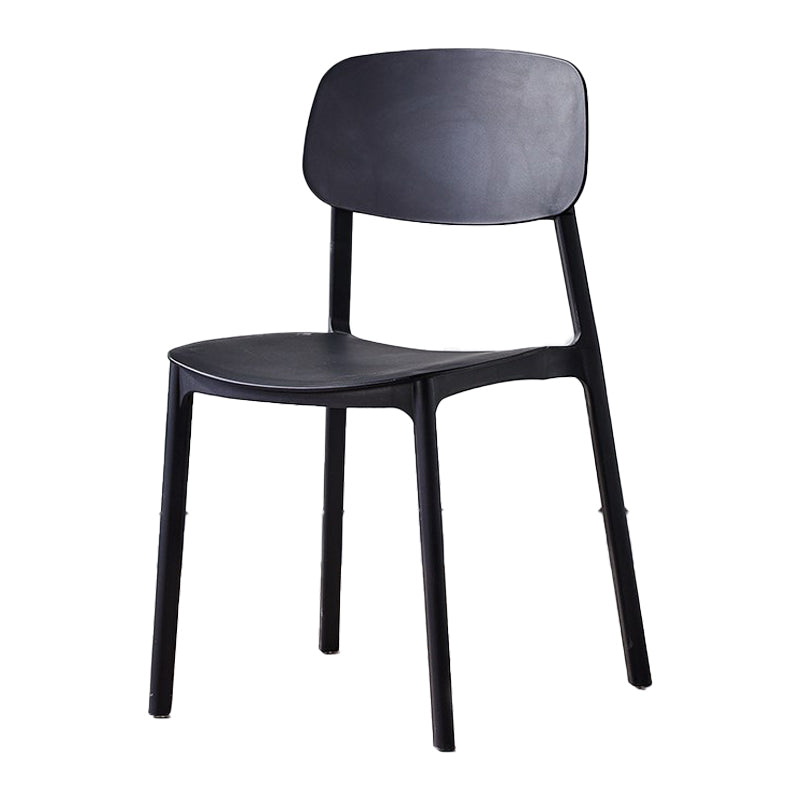 Scandinavian Plastic Patio Dining Side Chair Open Back Stacking Side Chair