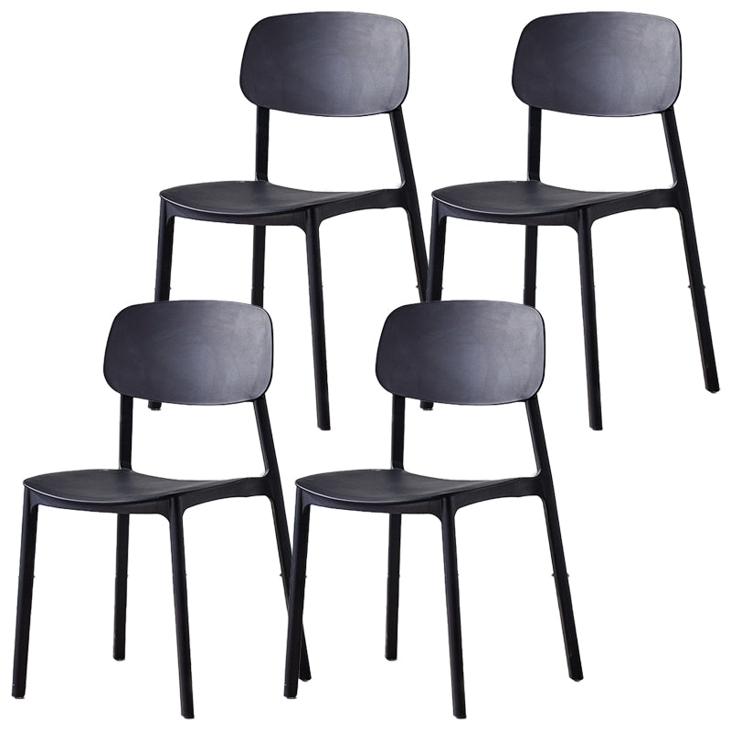 Scandinavian Plastic Patio Dining Side Chair Open Back Stacking Side Chair