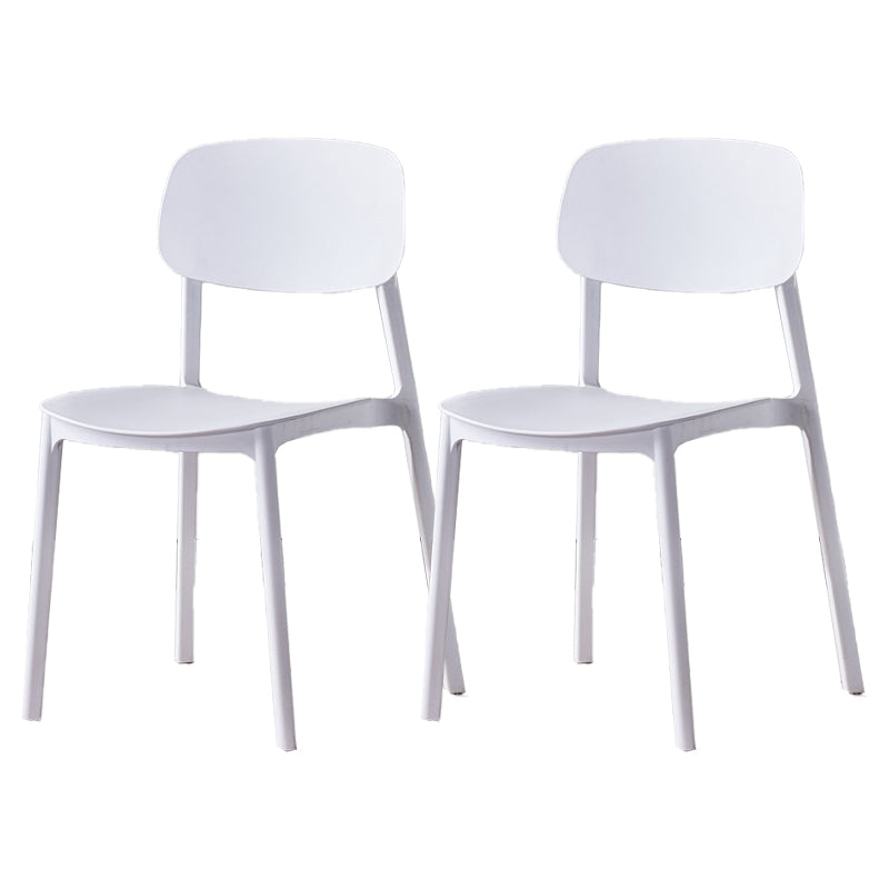 Scandinavian Plastic Patio Dining Side Chair Open Back Stacking Side Chair
