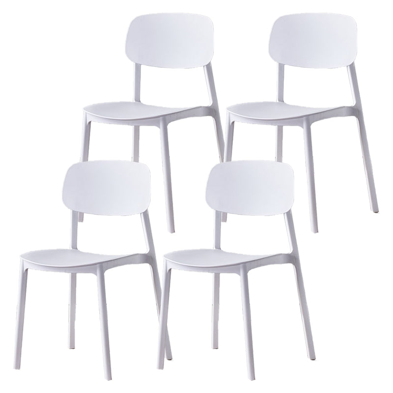 Scandinavian Plastic Patio Dining Side Chair Open Back Stacking Side Chair