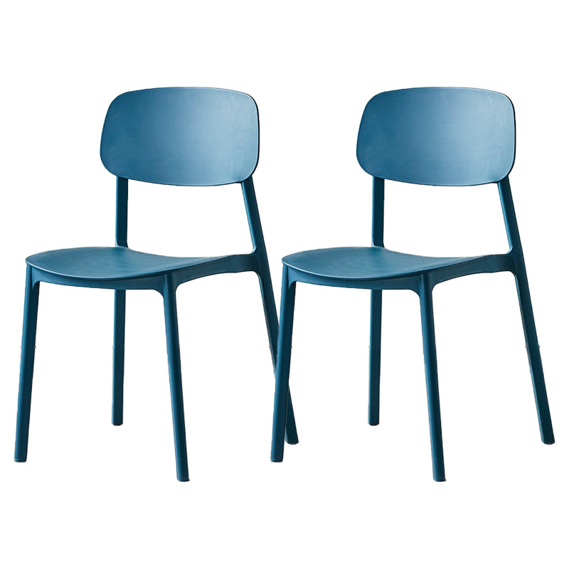 Scandinavian Plastic Patio Dining Side Chair Open Back Stacking Side Chair