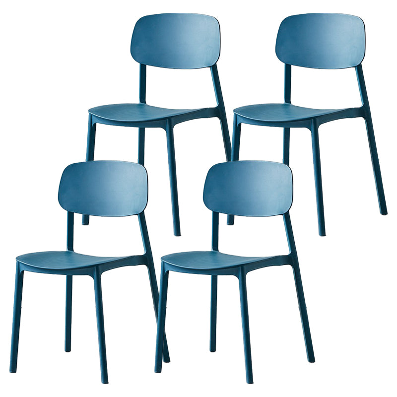 Scandinavian Plastic Patio Dining Side Chair Open Back Stacking Side Chair