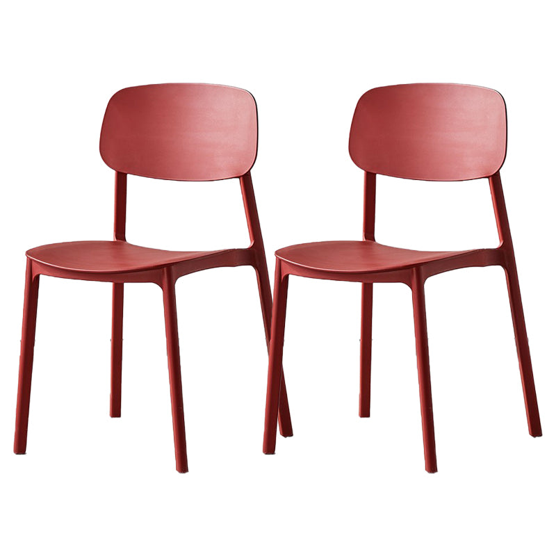 Scandinavian Plastic Patio Dining Side Chair Open Back Stacking Side Chair