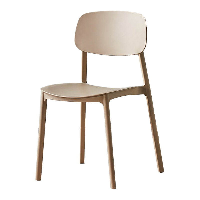Scandinavian Plastic Patio Dining Side Chair Open Back Stacking Side Chair