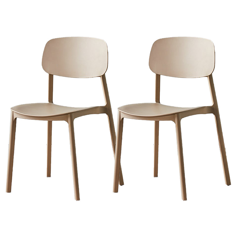Scandinavian Plastic Patio Dining Side Chair Open Back Stacking Side Chair