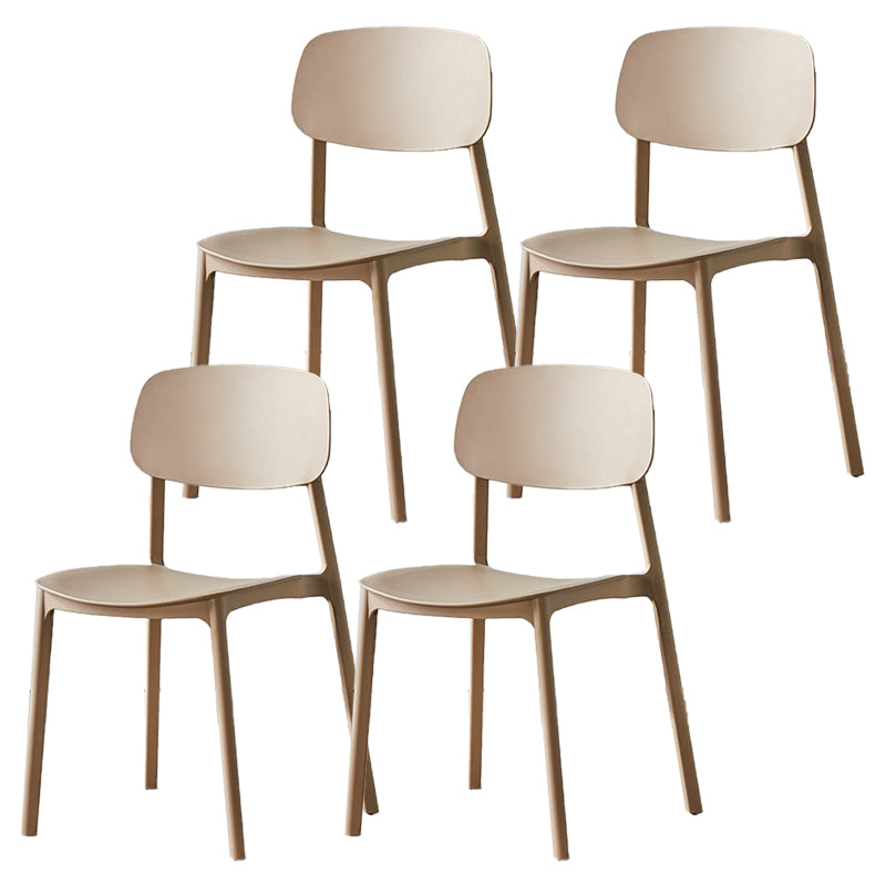 Scandinavian Plastic Patio Dining Side Chair Open Back Stacking Side Chair